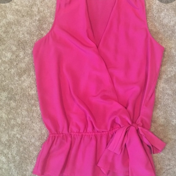 Michael Kors peplum wrap sleeveless top medium - Picture 2 of 9